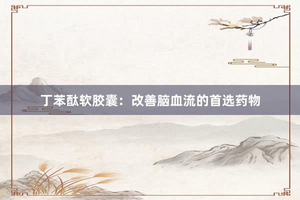 丁苯酞软胶囊：改善脑血流的首选药物