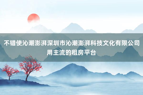 不错使沁潮澎湃深圳市沁潮澎湃科技文化有限公司用主流的租房平台
